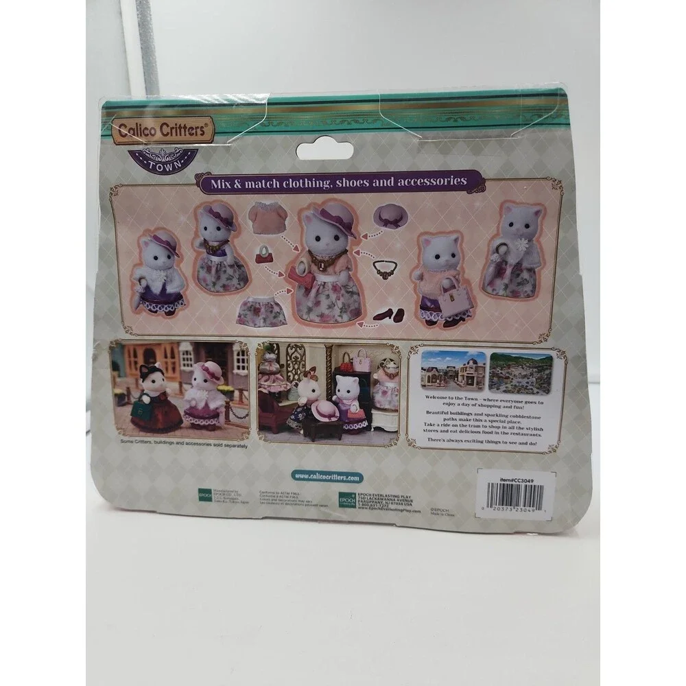 New Calico Critters Town Girl Series Persian Cat Fashion Play Set Posable Figure